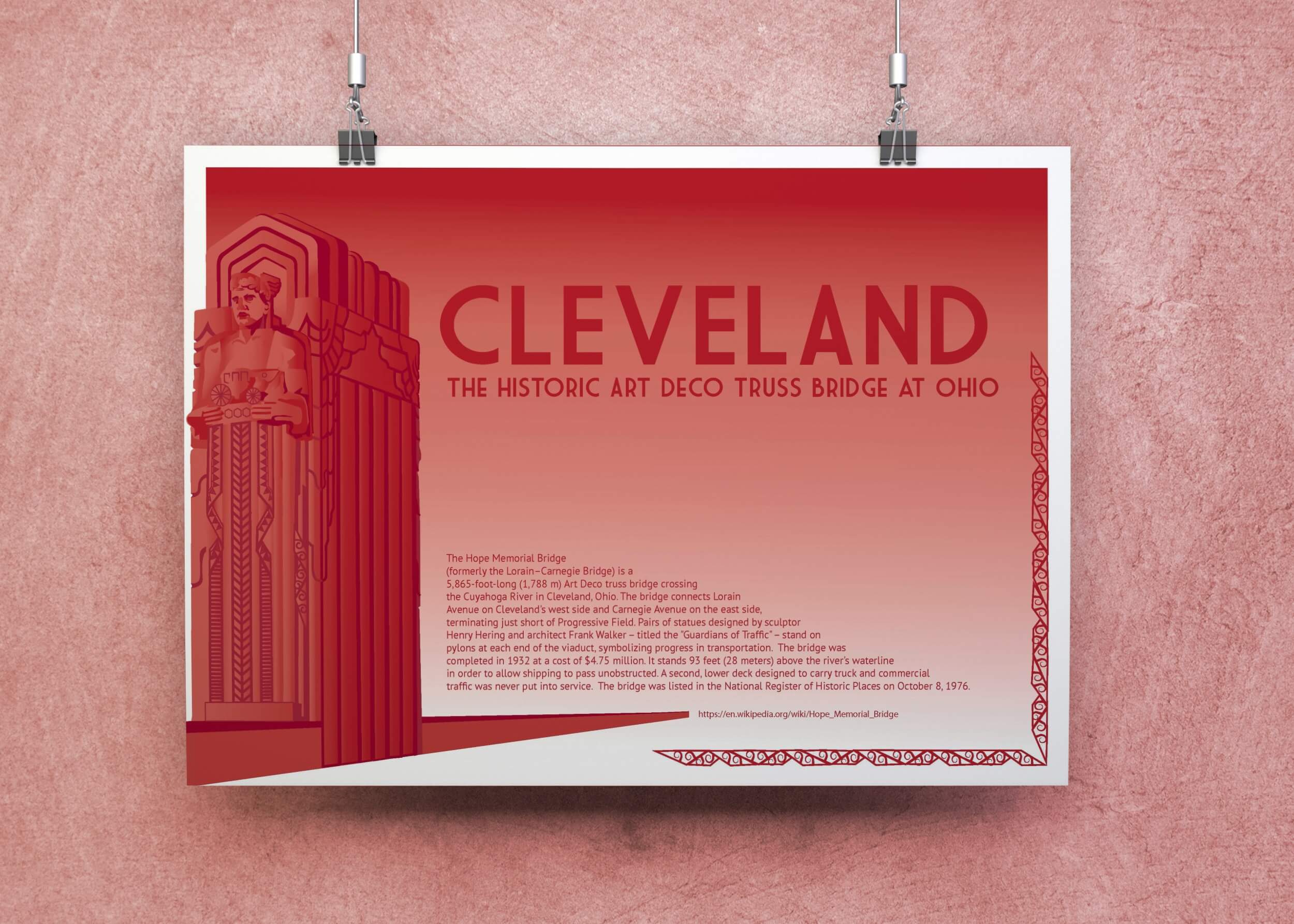 Poster design for Hope Memorial Bridge, Cleveland